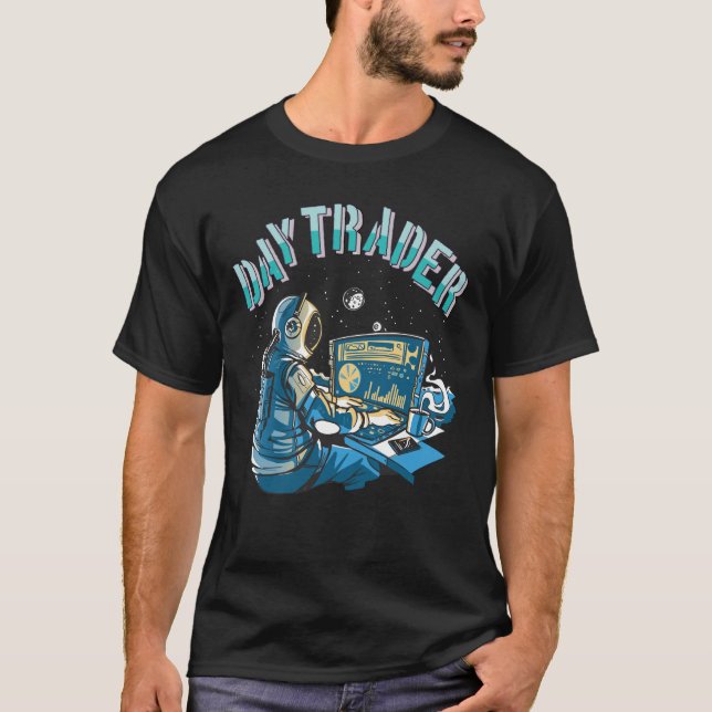 Daghandlare Astronaut i rymden T Shirt (Framsida)