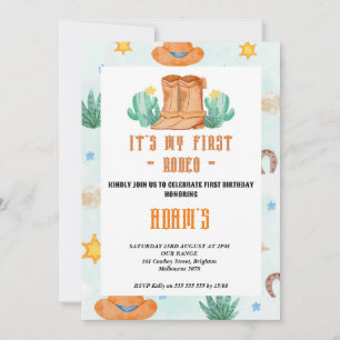 dagis Min första Rodeo Cowboy Inbjudningar
