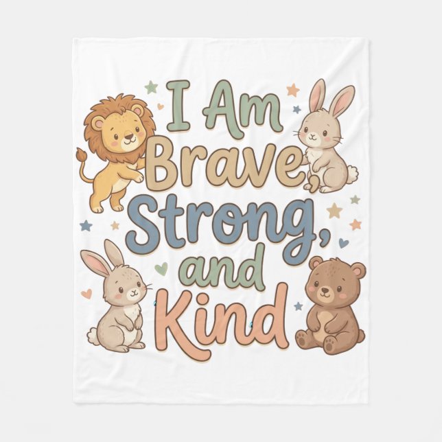 Dagis Positivt Bekräftande Modig Stark Snäll Fleecefilt (Framsidan)