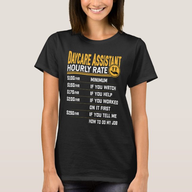Dagisassistent Barnomsorg Dagisleverantör Timlön T Shirt (Framsida)