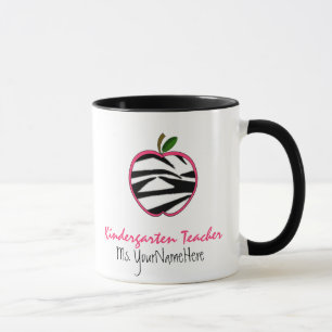 Dagisläraremugg - zebra tryck Apple Mugg