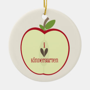 Dagislärareprydnad - halva röda Apple Julgransprydnad Keramik