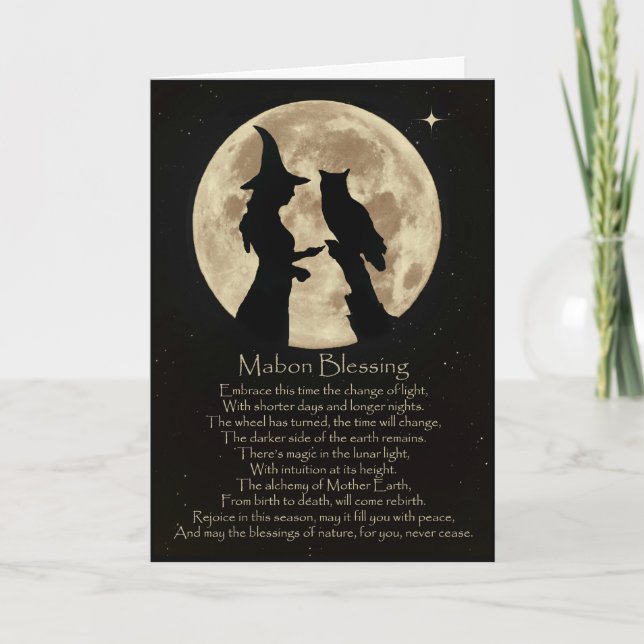 Dagjämning för Wicca Pagan Mabon välsignelsehöst Kort (Framsida)