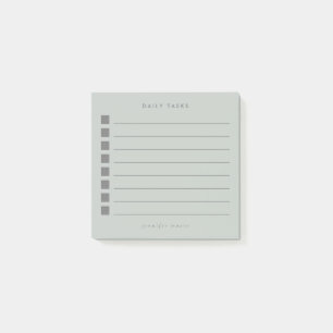 Daglig aktivitetsplanerare för minimal Grönt Post-it Block