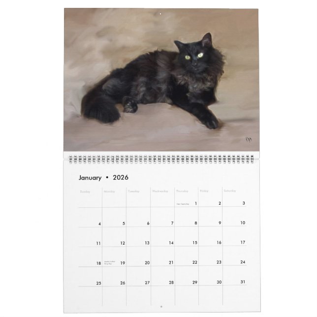 Daglig är den Caturday kalendern Kalender (Jan 2026)