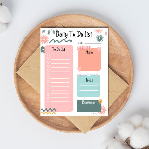 Daglig Att Göra-Lista Minimalist Planner Organisat Anteckningsblock