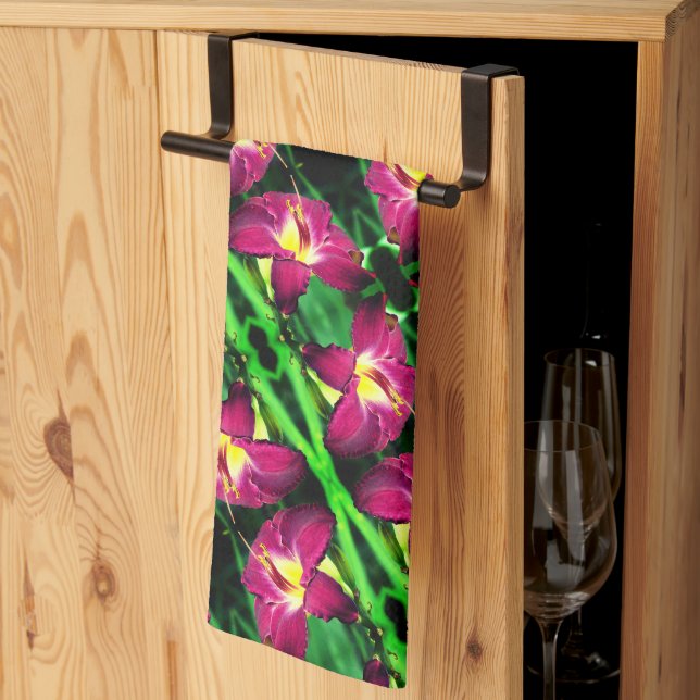 Daglig blomning nära Abstrakten Mönster Kökshandduk (Thirds Fold)