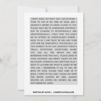 Daglig bön för överlämnande inbjudningar