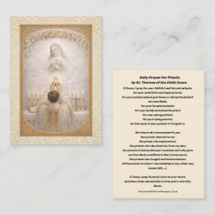 Daglig bön för präster av St. Therese Helgonkort Visitkort