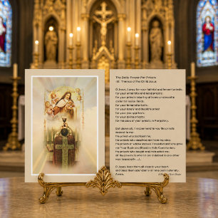 Daglig bön för präster av St. Therese Helgonkort Visitkort