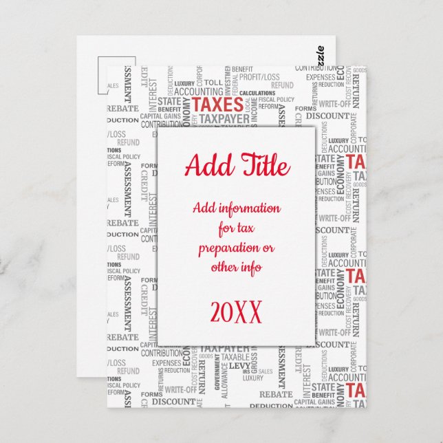 Daglig budget för momsförberedelser vykort (Fram/baksida)