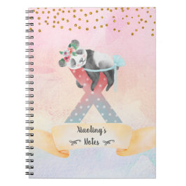 Daglig dagstidning för Monogram Brev X Baby Panda  Anteckningsbok
