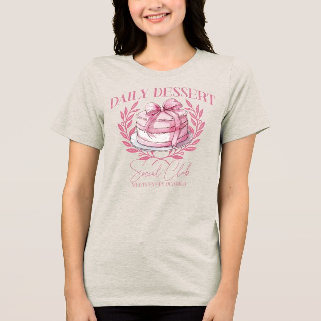 Daglig efterrättssocial klubb t shirt (Framsida)