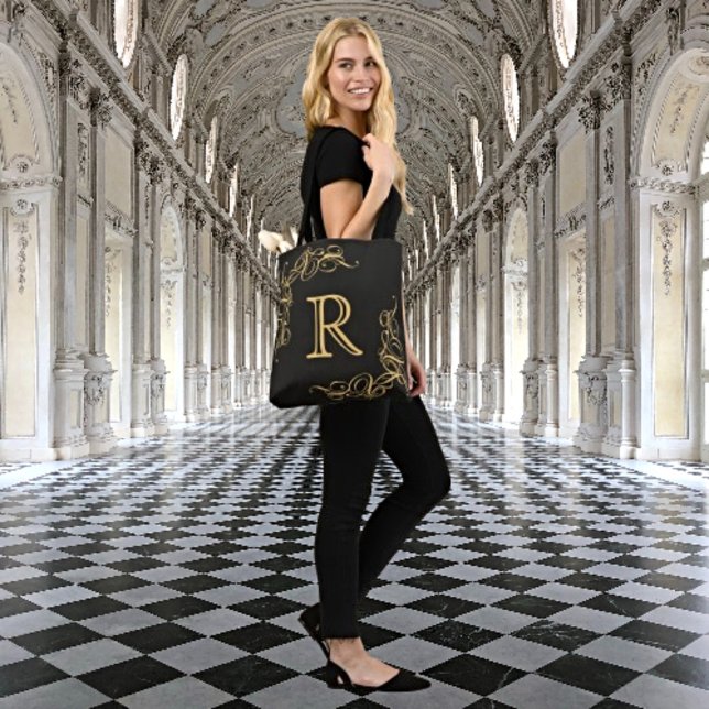 Daglig elegance: Personlig Guld Monogram Tygkasse (Skapare uppladdad)