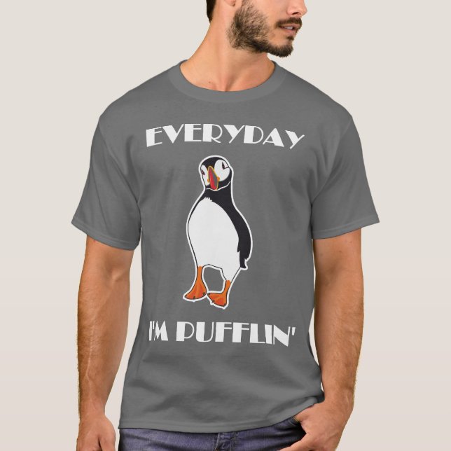 Daglig fågel för I-förmiddagPufflin Puffin Tee Shirt (Framsida)