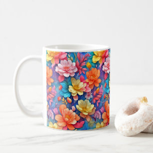 Daglig glädjedag: Modern Blommigt glädje Kaffemugg