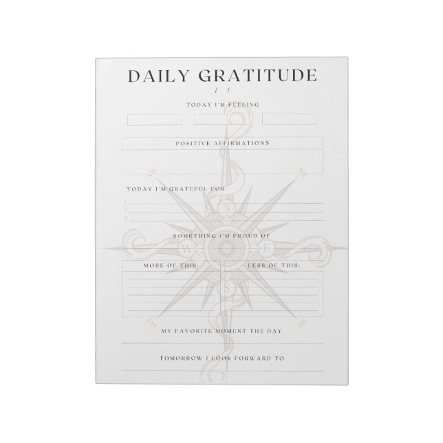 Daglig Gratitude & Mood Tracker Anteckningsblock (Roterad)