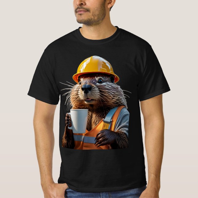 Daglig grindning: Beaver-kaffegrafik T Shirt (Framsida)