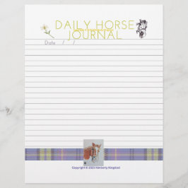 DAGLIG HORSE JOURNAL KUSTOMISERAS MED DIN EGEN HOR BREVHUVUD