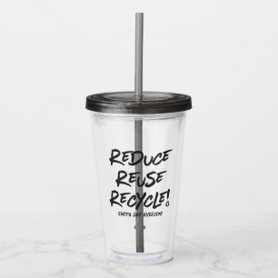Daglig jorddag på den plast- flaskan take away mugg