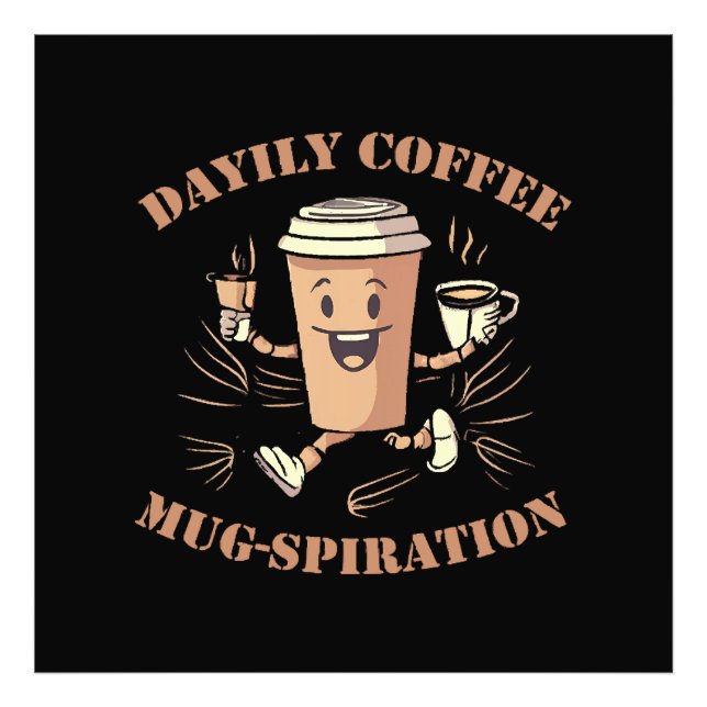 Daglig Kaffe Mugg Inspiration Fototryck (Framsidan)