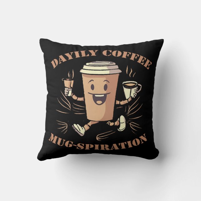 Daglig Kaffe Mugg Inspiration Kudde (Baksida)