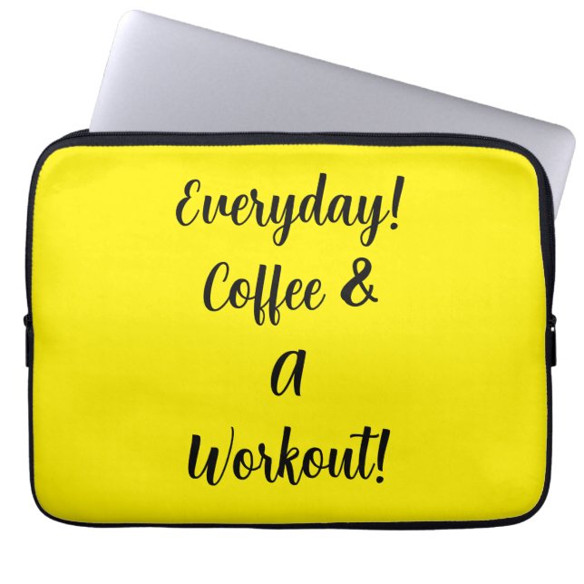 Daglig kaffe och en workout laptop fodral (Framsidan)