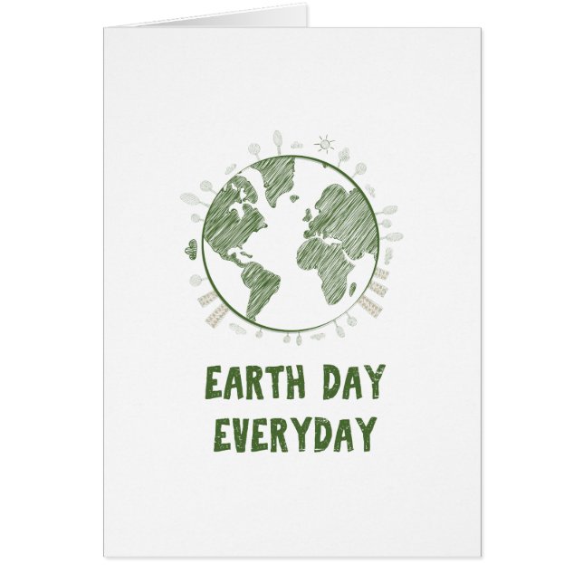 Daglig kärlek för jorddag planet hälsningskort (Framsidan)