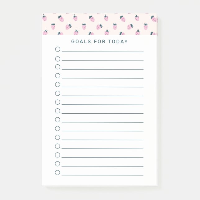 Daglig lista över jordgubbar post-it block (Framsida)