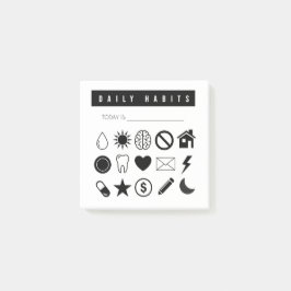 Daglig livsmiljöspårare bokför sina efterhandsnote post-it block