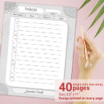 Daglig målplanering för att göra lista över person anteckningsblock<br><div class="desc">Anpassad utskrivbar "Att göra lista" i grått stil. Tillräckligt med utrymme för anteckningar. Anpassa med ditt namn eller din familj namn. Storleka: 40 dekanta sidor på ena sidan med 8, 5 tum x 11 tum Utskrift på varje sida</div>