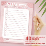 Daglig målplanering för att göra lista över person anteckningsblock<br><div class="desc">Skriv ut "Att göra lista" i rosa stil. Tillräckligt med utrymme för anteckningar. Storleka: 40 dekanta sidor på ena sidan med 8, 5 tum x 11 tum Utskrift på varje sida</div>