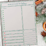 Daglig måltid för att göra lista över måltider för anteckningsblock<br><div class="desc">Personlig Daily Planner med vintergröna och bär i rött och grönt. Planeraren har avsnitt som du kan använda för att göra lista,  anteckningar,  måltider och avtalade tider eller påminnelser. Det här rivna anteckningsblocket trycks på varje sida för att hålla dig i 40 dagar - perfekt för vintern och julhelgen.</div>