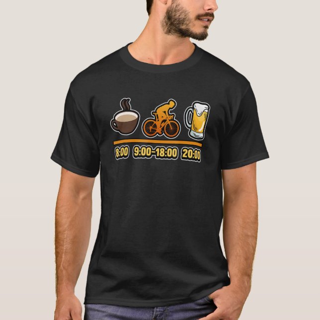Daglig plan Koffee Bike Driving Beer Ord T Shirt (Framsida)