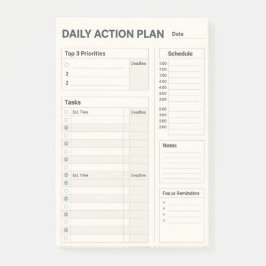 Daglig plan sticky anteckningsblock post-it block