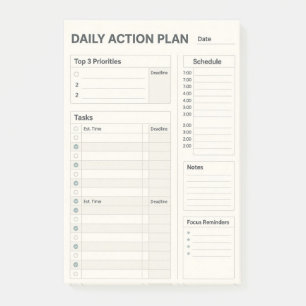 Daglig plan sticky anteckningsblock post-it block