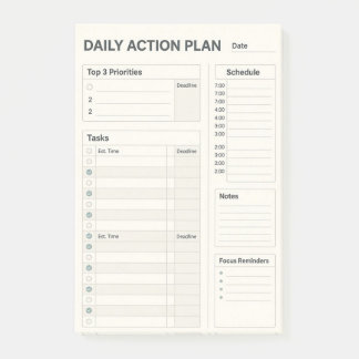 Daglig plan sticky anteckningsblock post-it block