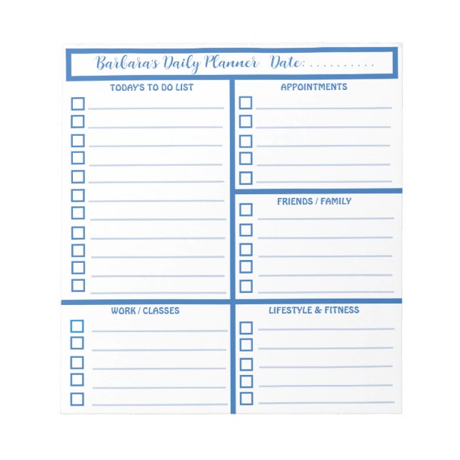 Daglig planerare - enkel modern Professionell Anteckningsblock (Framsida)