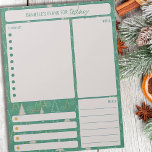 Daglig planerare Gräs Träd noterar att Måltider sk Anteckningsblock<br><div class="desc">Personlig Daily Planner med gräs träd i grönt och guld. Planeraren har avsnitt som du kan använda för att göra lista,  anteckningar,  måltider och avtalade tider eller påminnelser. Det här rivna anteckningsblocket trycks på varje sida för att hålla dig i 40 dagar - perfekt för vintern och julhelgen.</div>