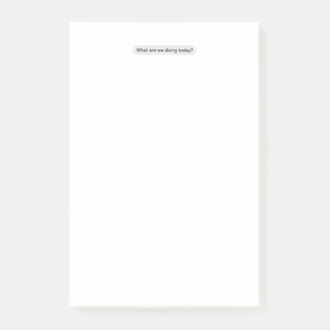 Daglig planerare "Vad gör vi idag?" Textmeddelande Post-it Block (Framsida)