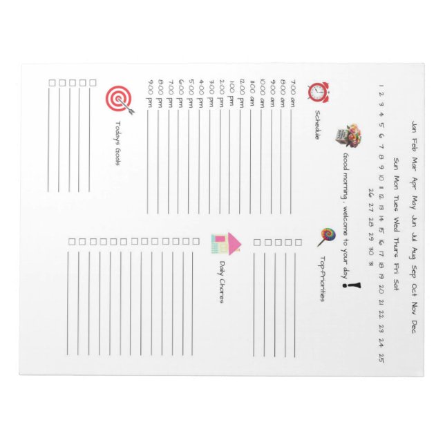 Daglig planering anteckningsblock (Framsida)