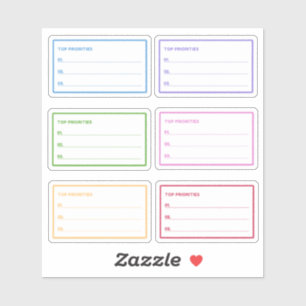 Daglig planering av färgstarka toppprioriteringar klistermärken