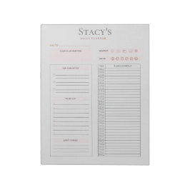 Daglig planering för personlig anteckningsblock