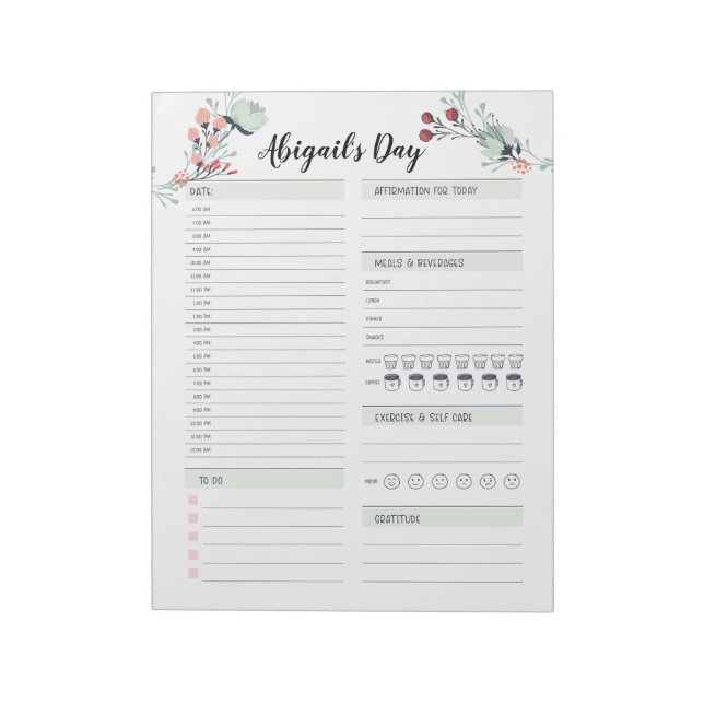 Daglig planering för tidsblockering från 6 till 12 anteckningsblock (Roterad)