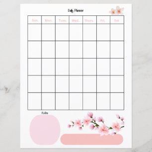 Daglig planerings sida Blush Blommor