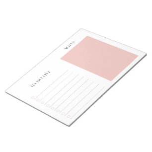Daglig Planeringslista Avrivbar Rosa Anteckningsblock