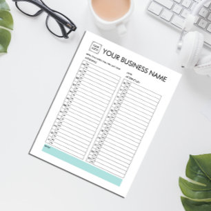 DAGLIG PLANNER 30 MINUTER INTERVALL LÄGG TILL LOGO ANTECKNINGSBLOCK