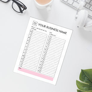 DAGLIG PLANNER 30 MINUTER INTERVALL LÄGG TILL LOGO ANTECKNINGSBLOCK
