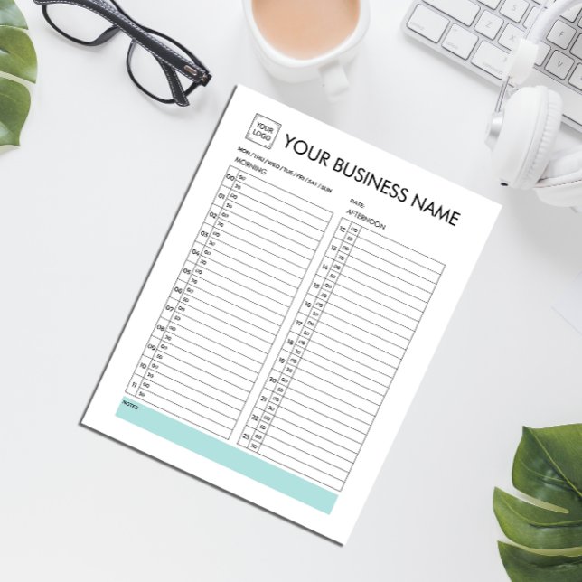 DAGLIG PLANNER 30 MINUTER INTERVALL LÄGG TILL LOGO ANTECKNINGSBLOCK (2024 YEARLY CALENDAR WITH TIME SLOTS 30 MINUTES , EDITABLE COLOR, ADD YOUR LOGO)