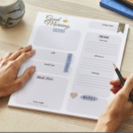 Daglig produktionsplan för morgonrutinerna anteckningsblock